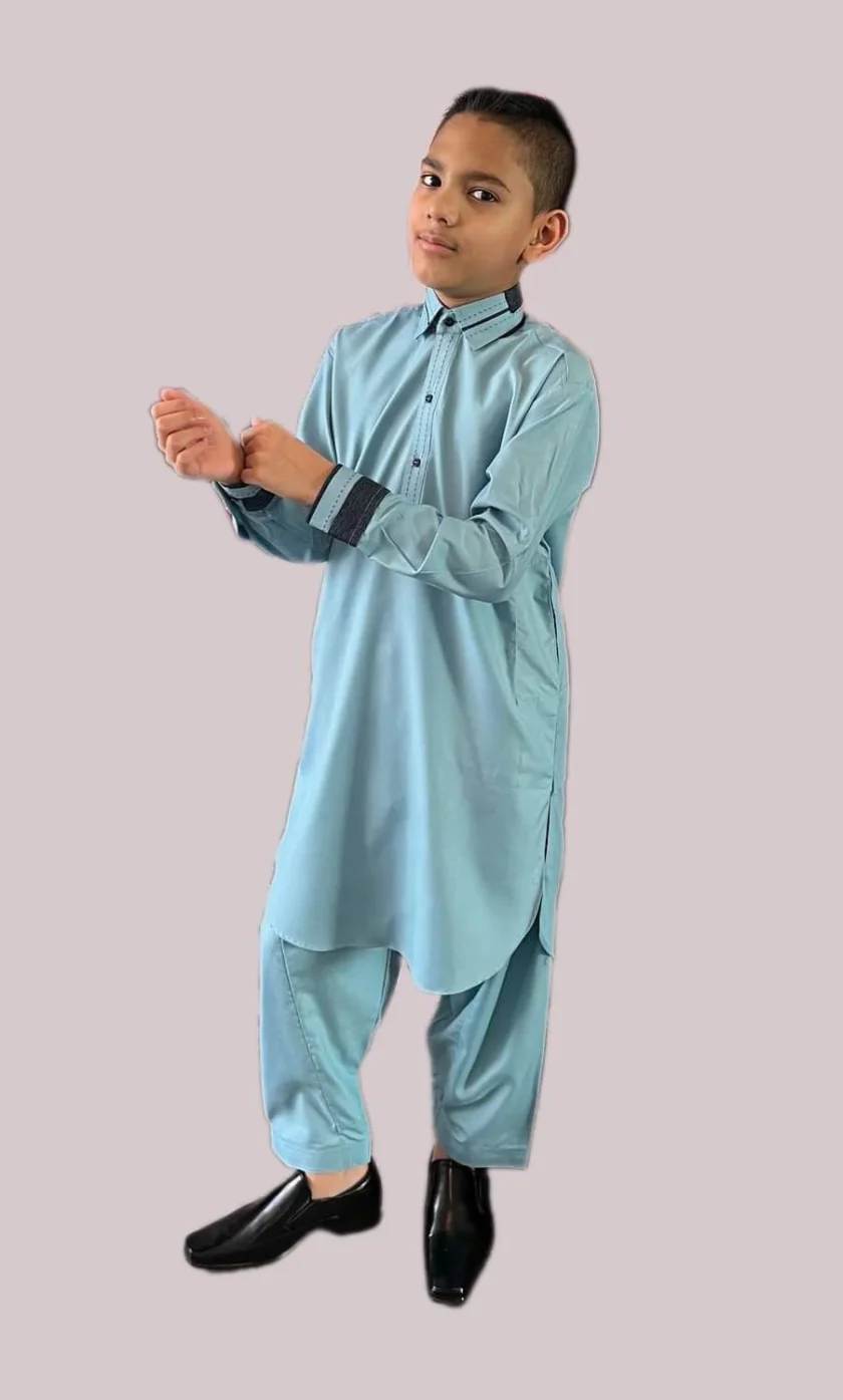 Shalwaar Kameez Groenblauw maat 134