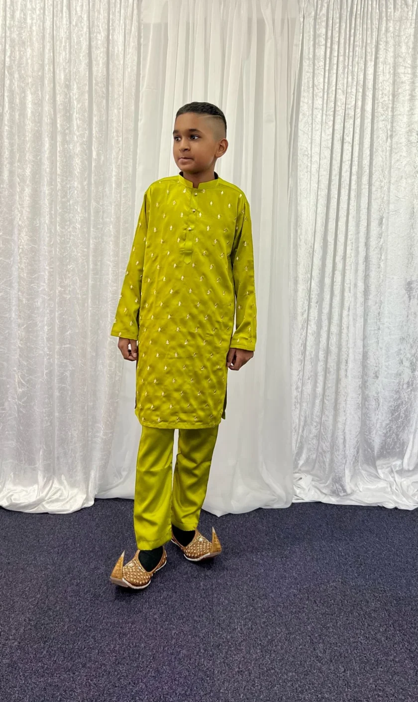 Kurta Pyjama Silk Groen - Afbeelding 2
