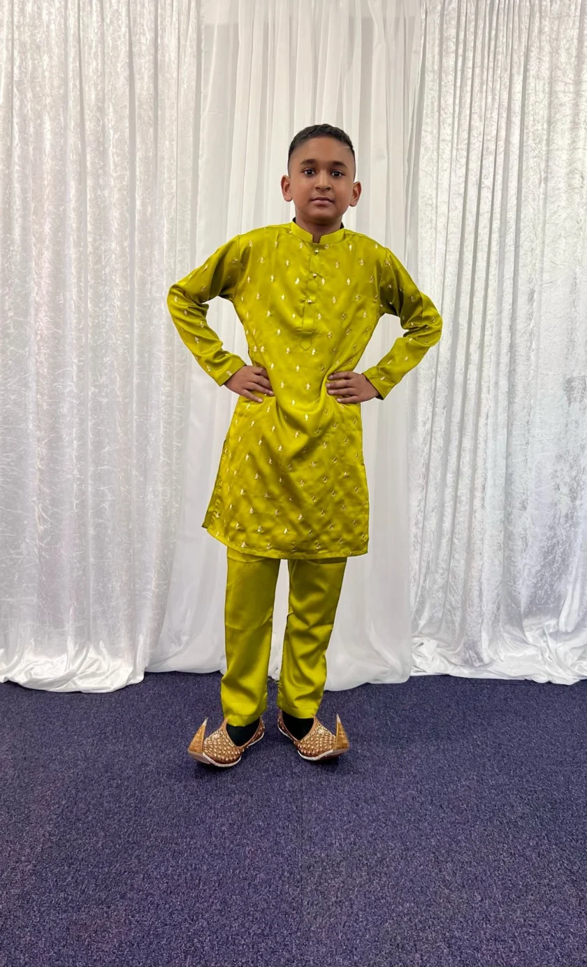 Kurta Pyjama Silk Groen - Afbeelding 3