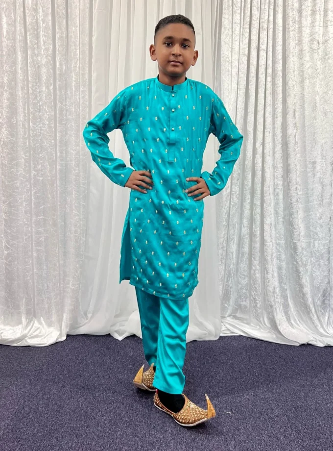Kurta Pyjama Silk Turquoise
