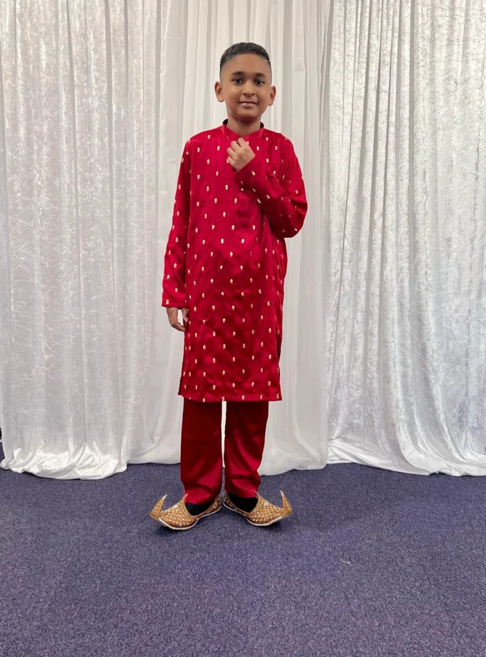 Kurta Pyjama Silk Rood