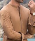 Junaid Jamshed Shalwaar Kameez Kameelkleur maat XL 4702 - Afbeelding 4