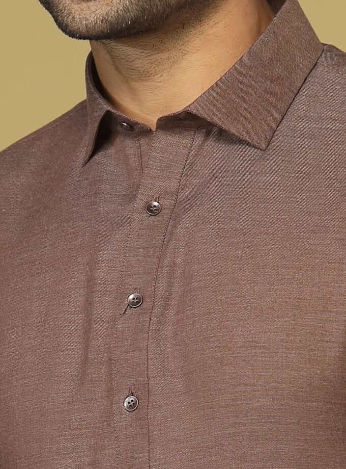 Junaid Jamshed Shalwaar Kameez Bruin Geblendeerd maat S 4814