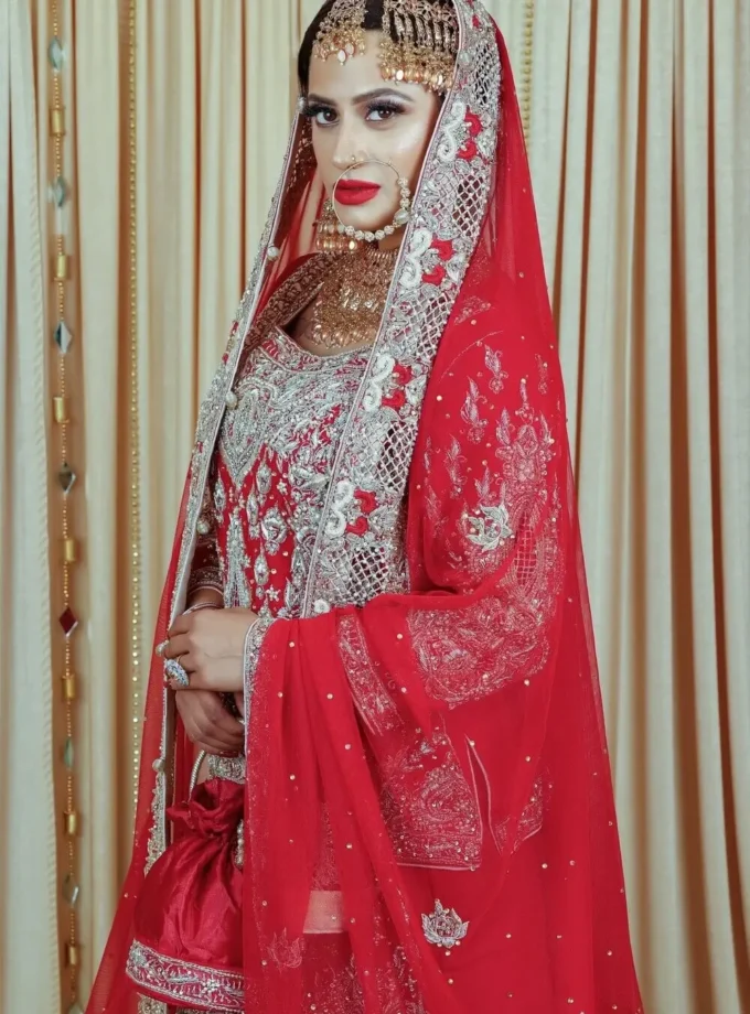 Bridal Lehenga Rood Met Goud