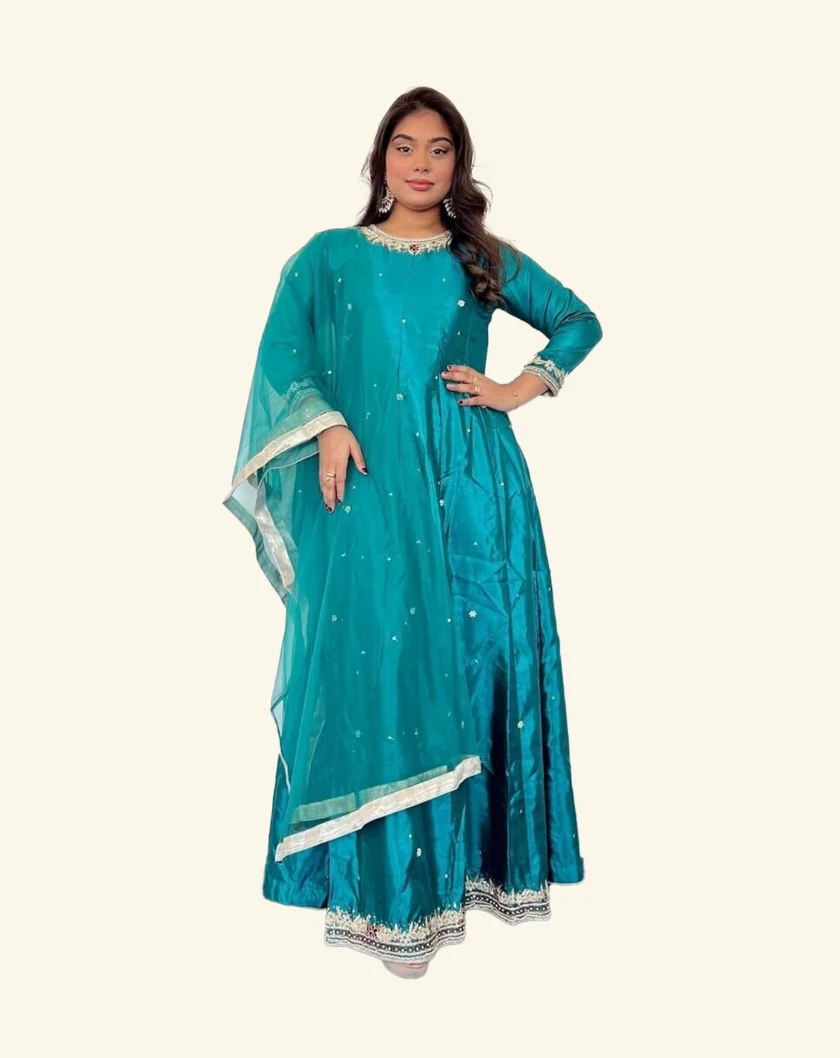 Raw Silk Maxi Groen
