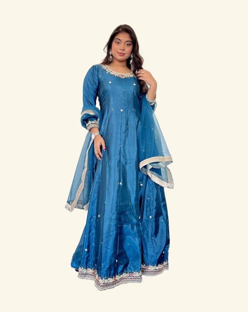 Raw Silk Maxi Blauw - Afbeelding 2