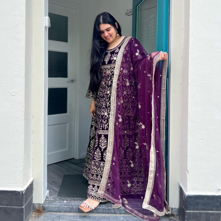 Asim Jofa velvet maxi paars