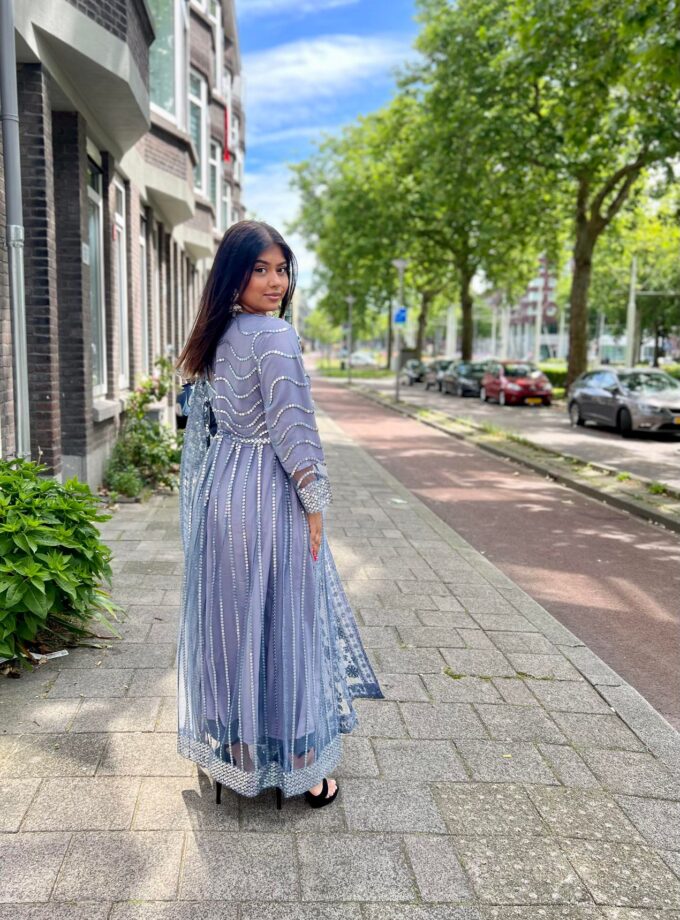 Alizeh maxi grijs met zilver