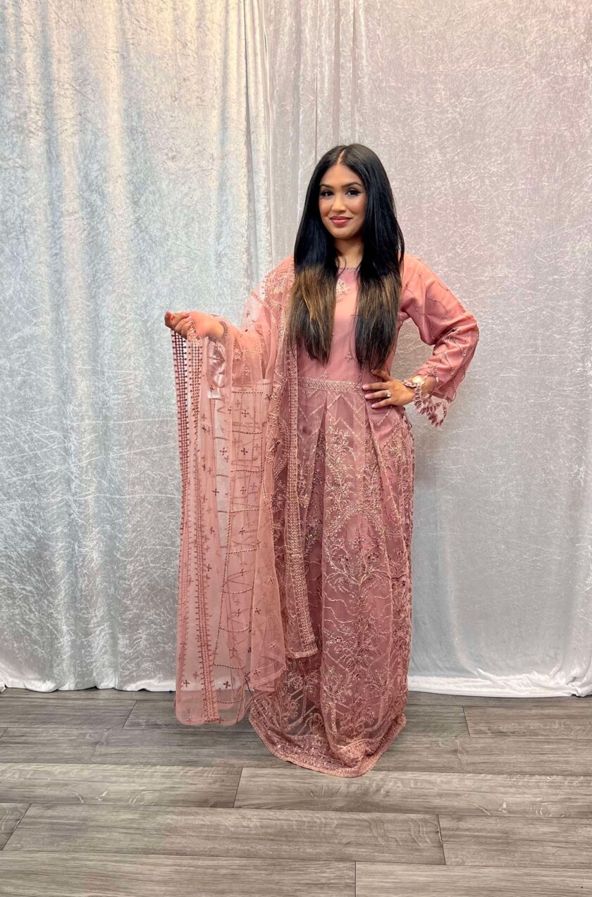 Alizeh maxi donkerroze met goudtinten - Afbeelding 4