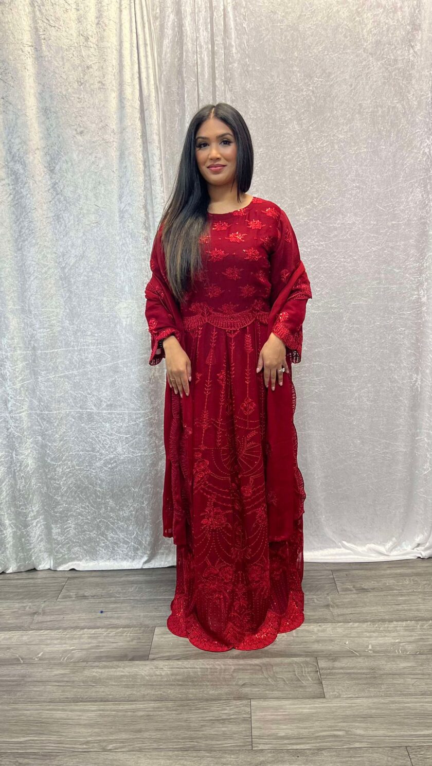 Alizeh chiffon maxi rood - Afbeelding 4