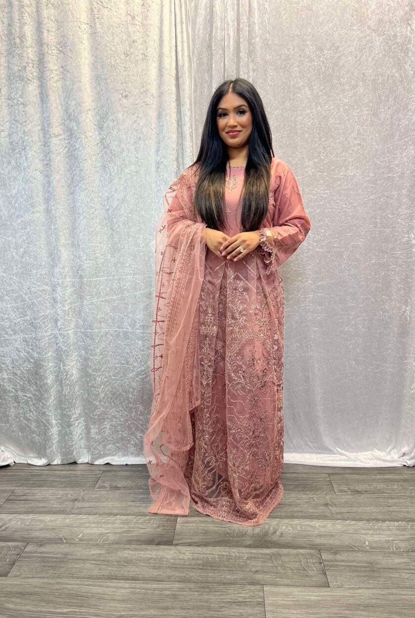 Alizeh maxi donkerroze met goudtinten - Afbeelding 3