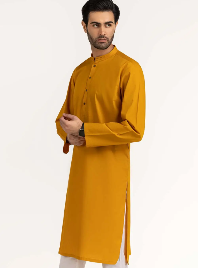 Gul Ahmed kurta golden yellow maat S en L