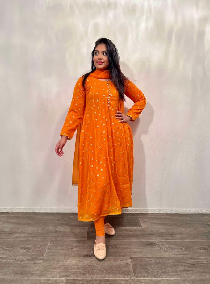 Chiffon maxi fancy oranje