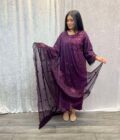 Chiffon suit paars op paars - Afbeelding 3