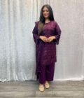 Chiffon suit paars op paars - Afbeelding 2