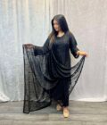 Chiffon suit zwart op zwart - Afbeelding 2