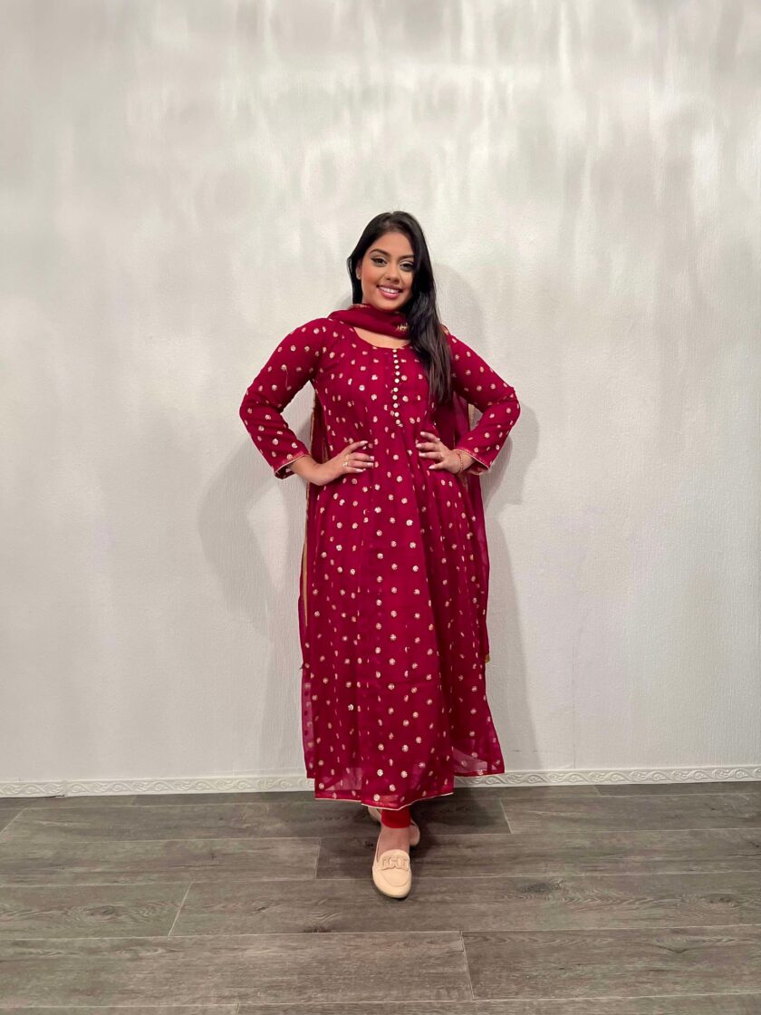 Chiffon maxi fancy bordeaux - Afbeelding 2