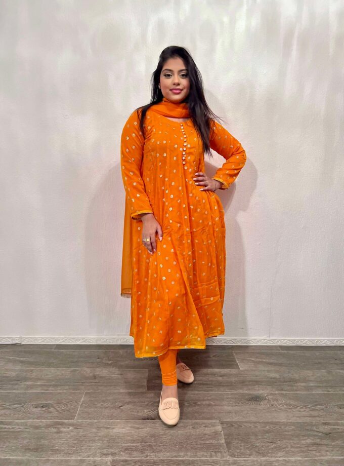 Chiffon maxi fancy oranje