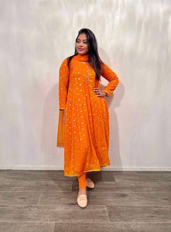 Chiffon maxi fancy oranje