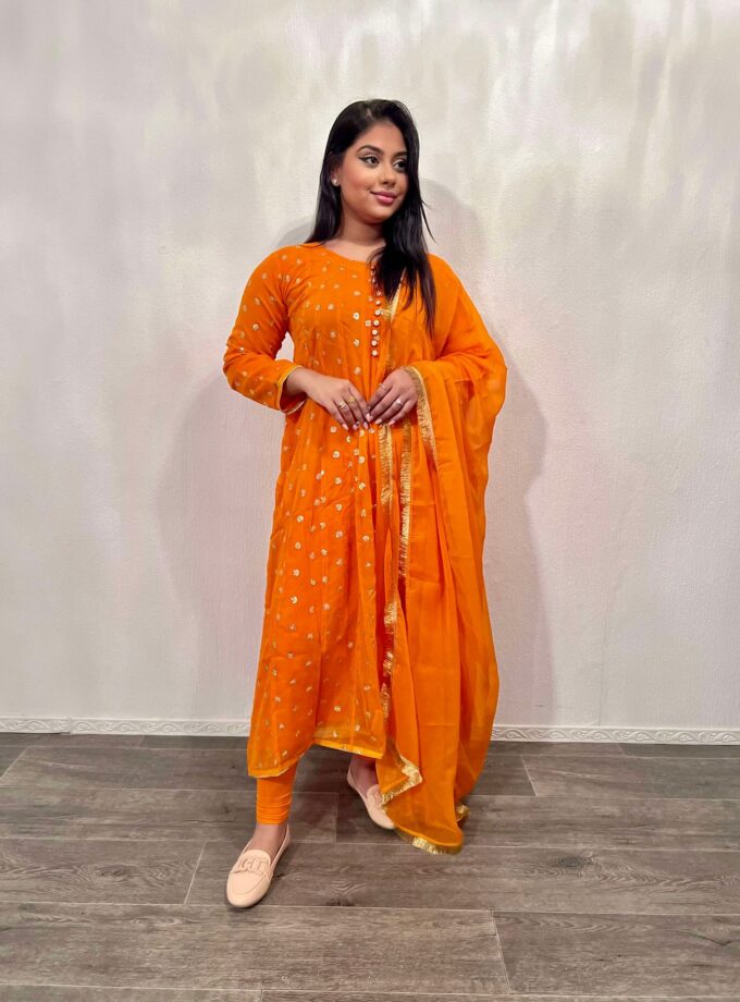 Chiffon maxi fancy oranje