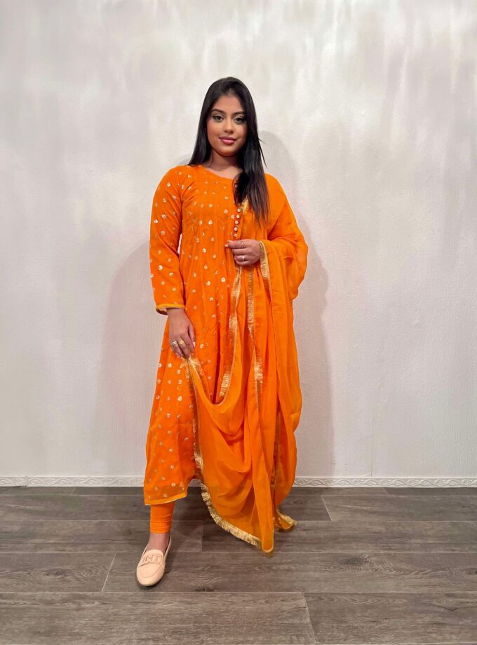 Chiffon maxi fancy oranje