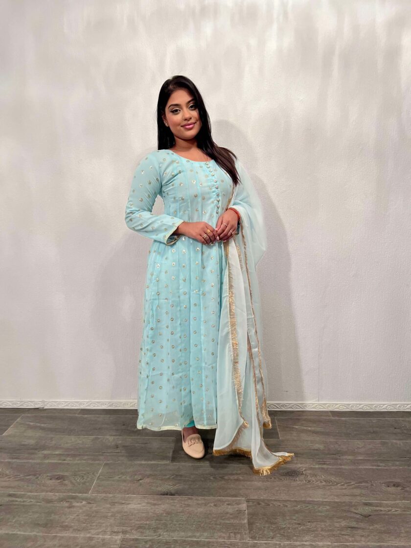 Chiffon maxi fancy turquoise - Afbeelding 3