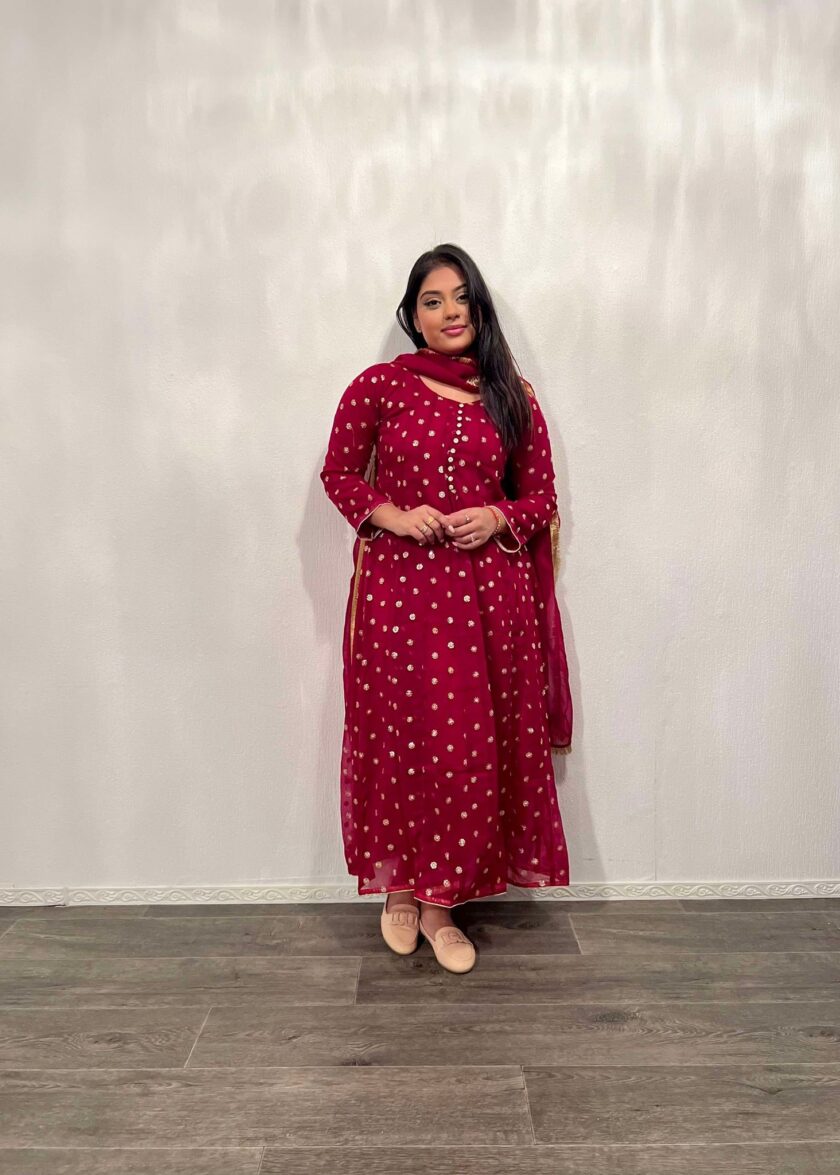 Chiffon maxi fancy bordeaux