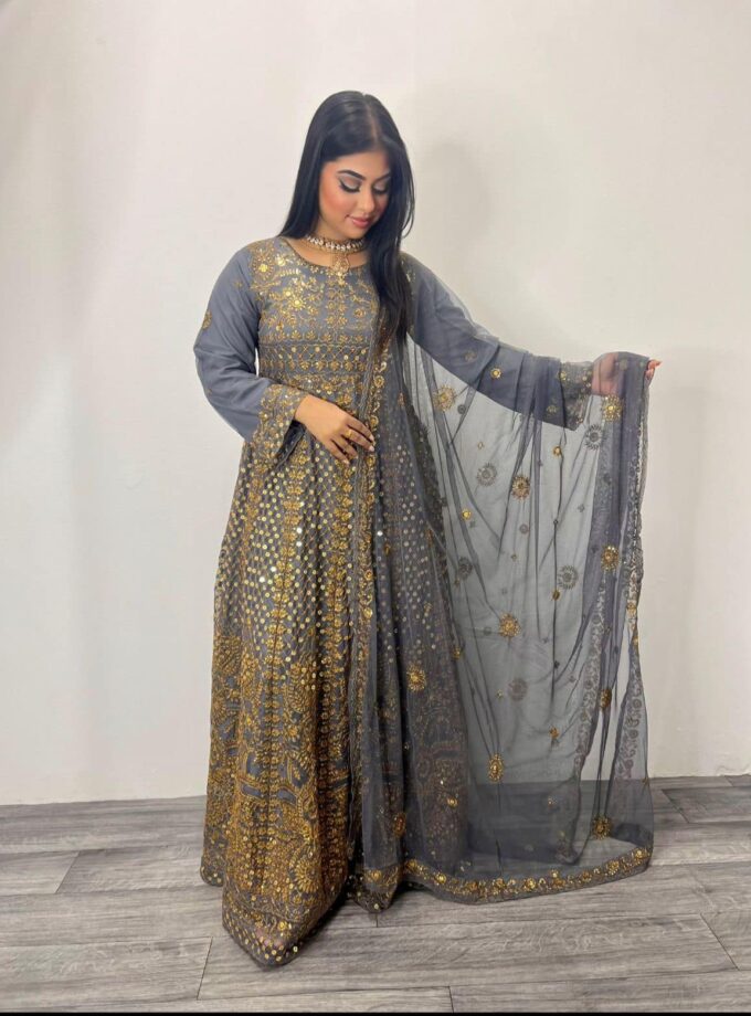 Asim Jofa maxi grijs met goud
