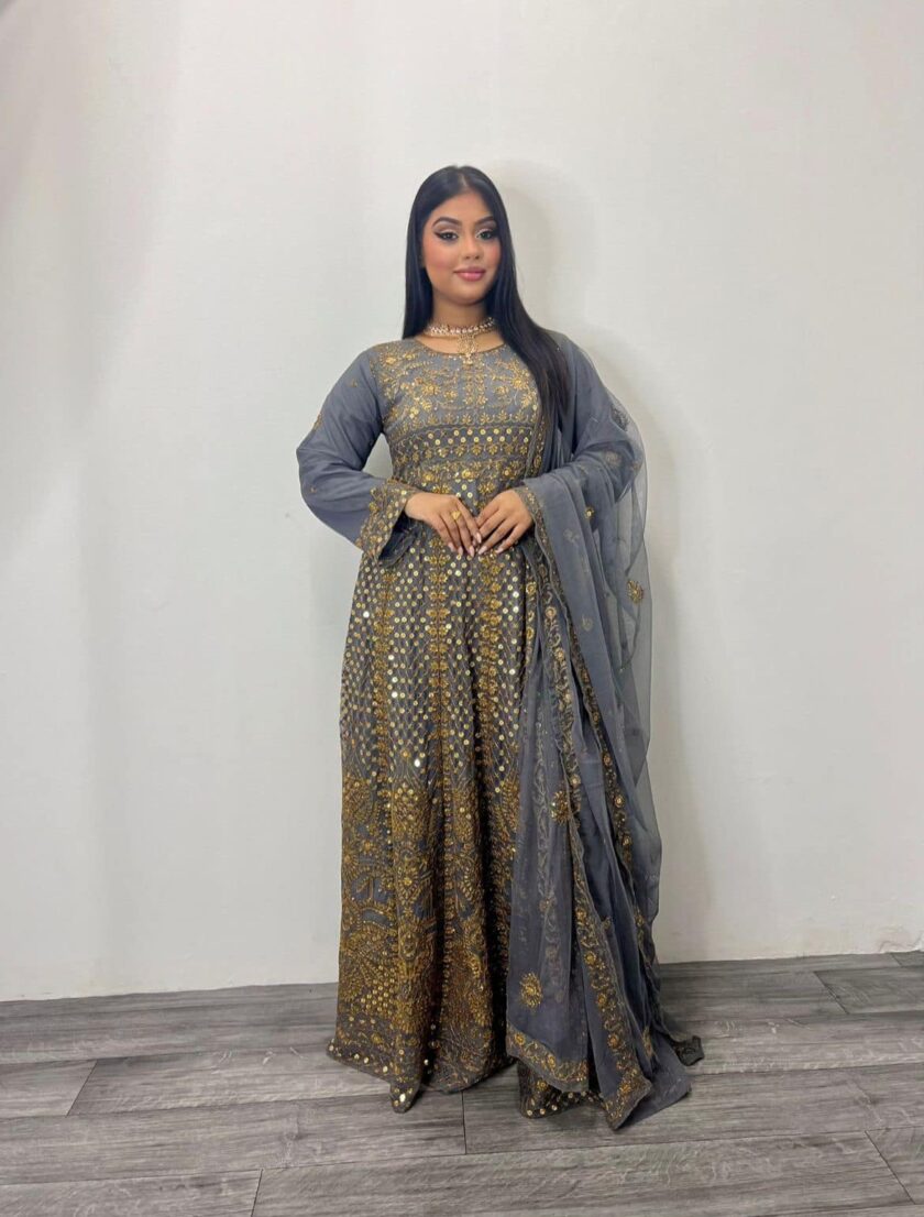 Asim Jofa maxi grijs met goud - Afbeelding 5