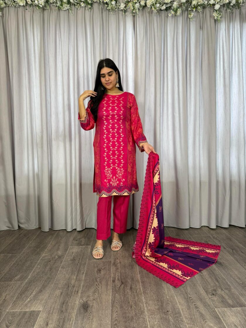 Linnen suit fuchsia - Afbeelding 2