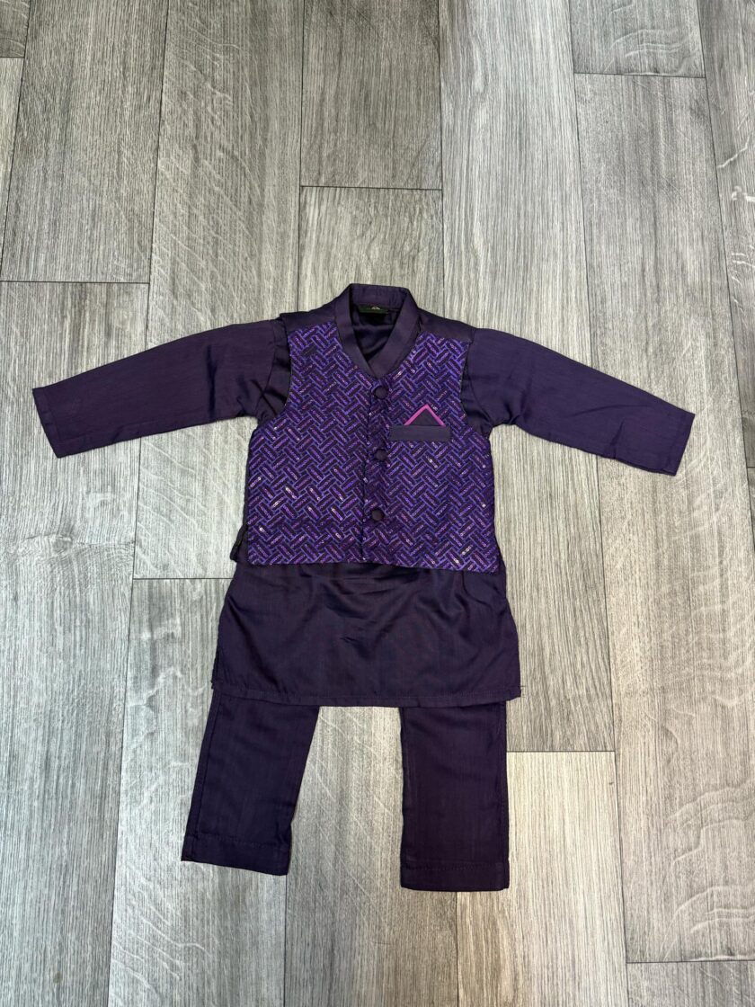 katoenen shalwaar kameez met waistcoat 0525 maat 74/80 en 116