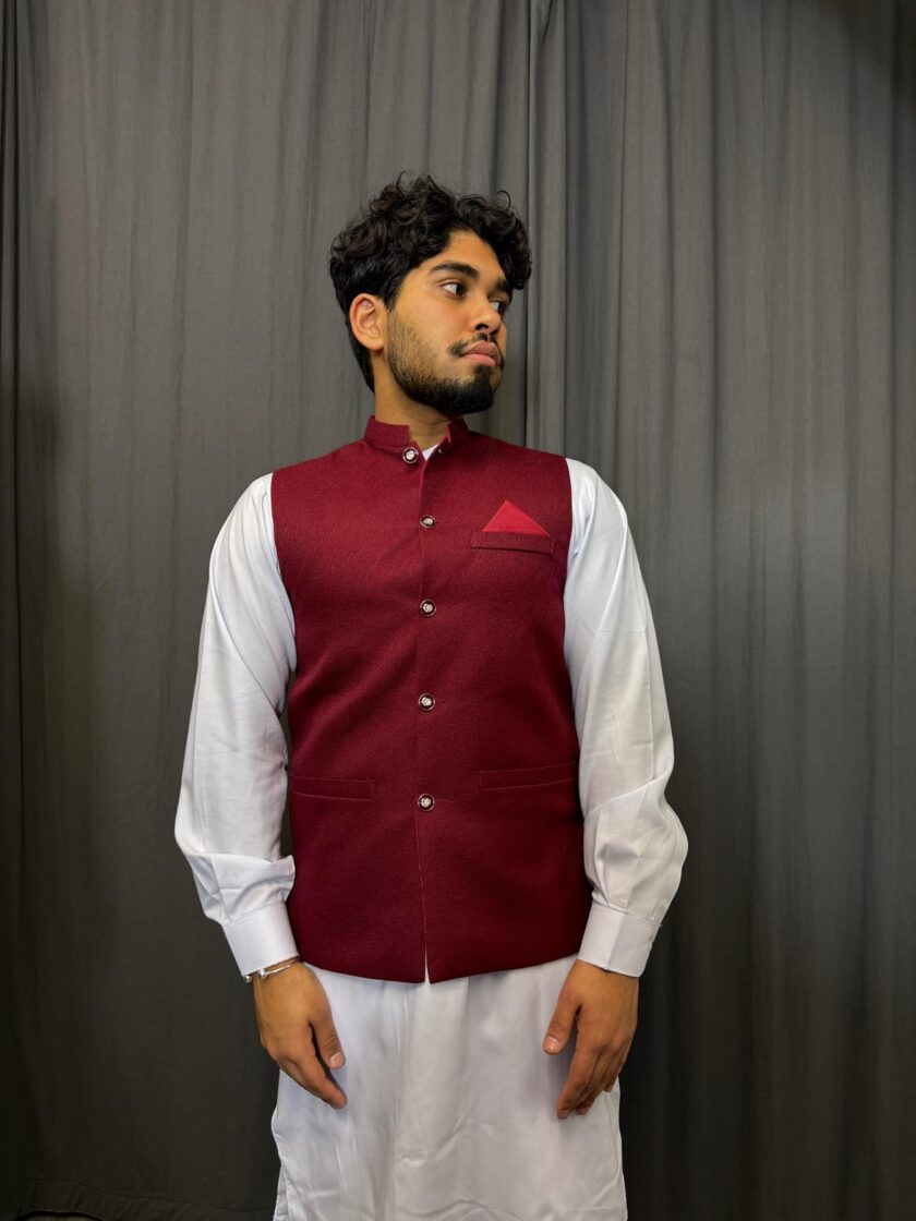 Waistcoat bordeaux artikel 9498 - Afbeelding 2