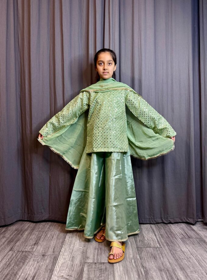 Kathan silk pallazo mintgroen