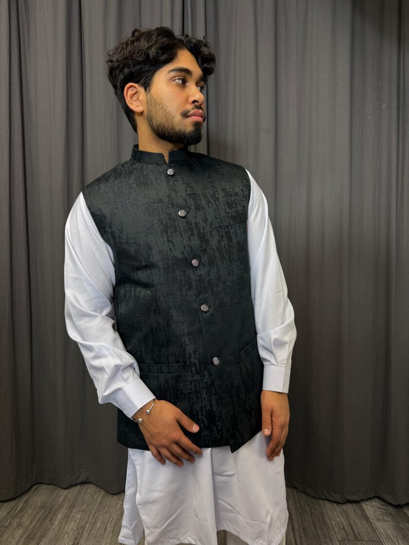 Waistcoat zwart artikel 9533 - Afbeelding 2