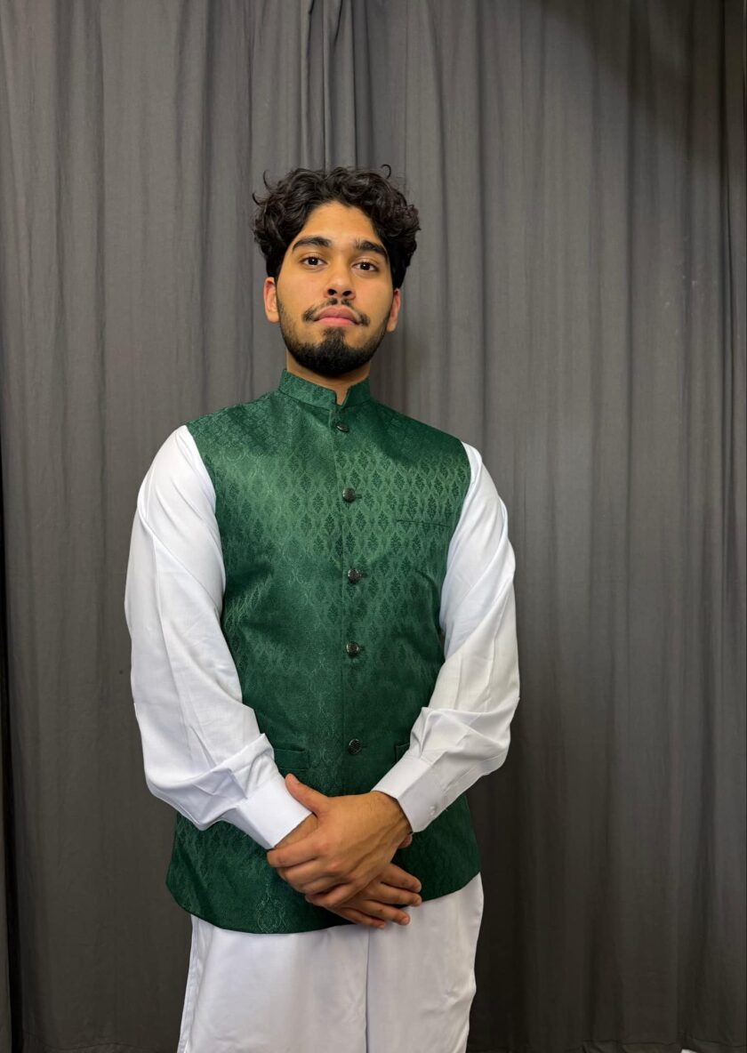 Waistcoat smaragdgroen artikel 9491