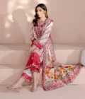 Limelight khaddar mirror suit rood met wit - Afbeelding 2