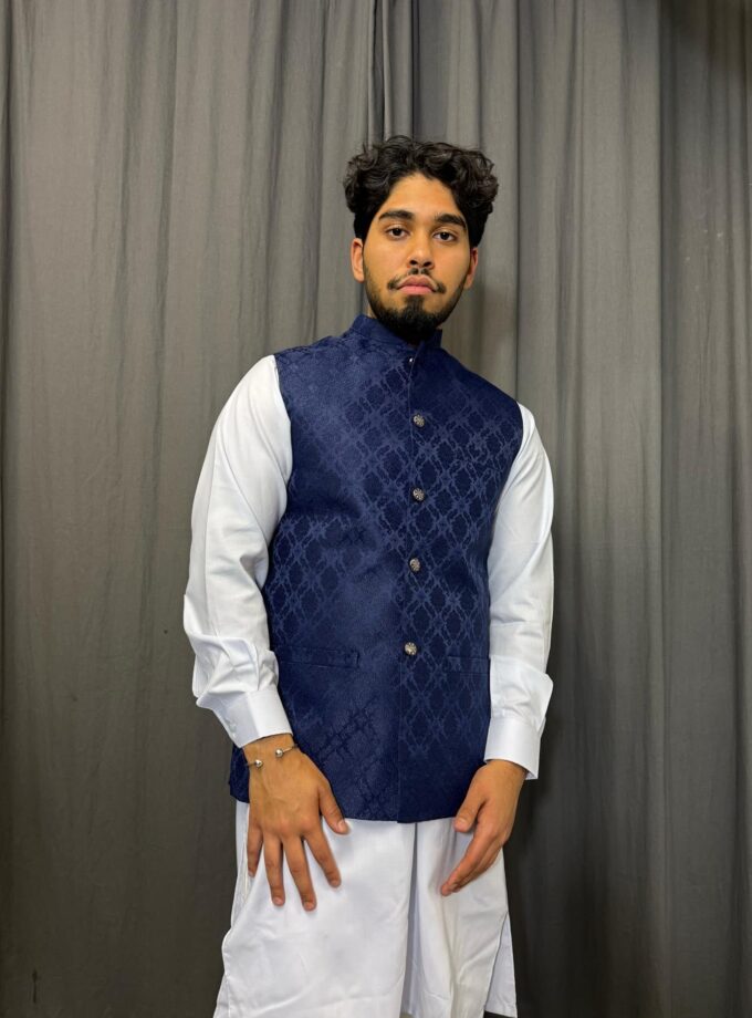 Waistcoat navy blue artikel 9454