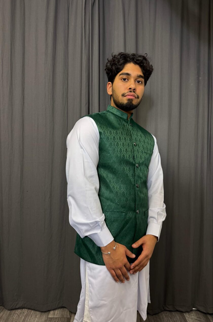 Waistcoat smaragdgroen artikel 9491 - Afbeelding 2