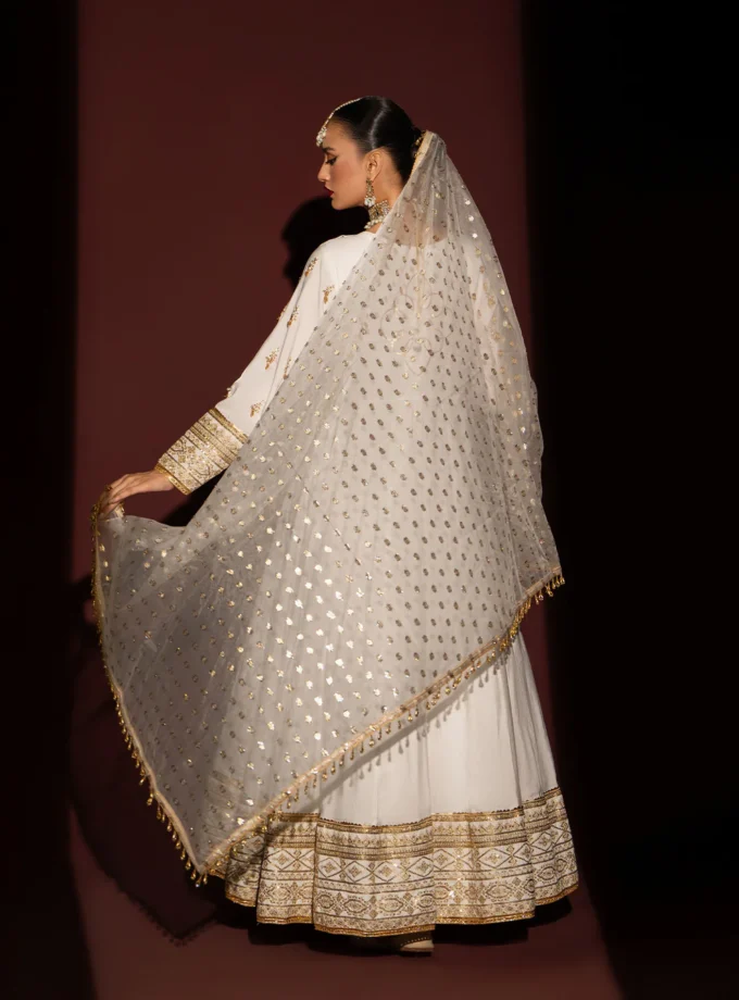 Shaposh maxi wit met goud maat Medium