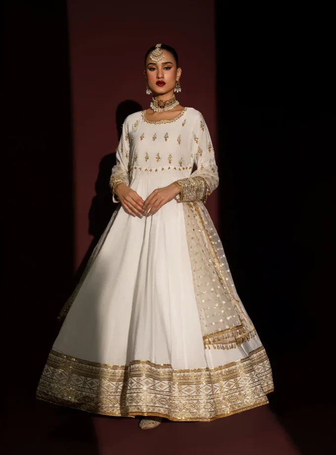 Shaposh maxi wit met goud maat Medium