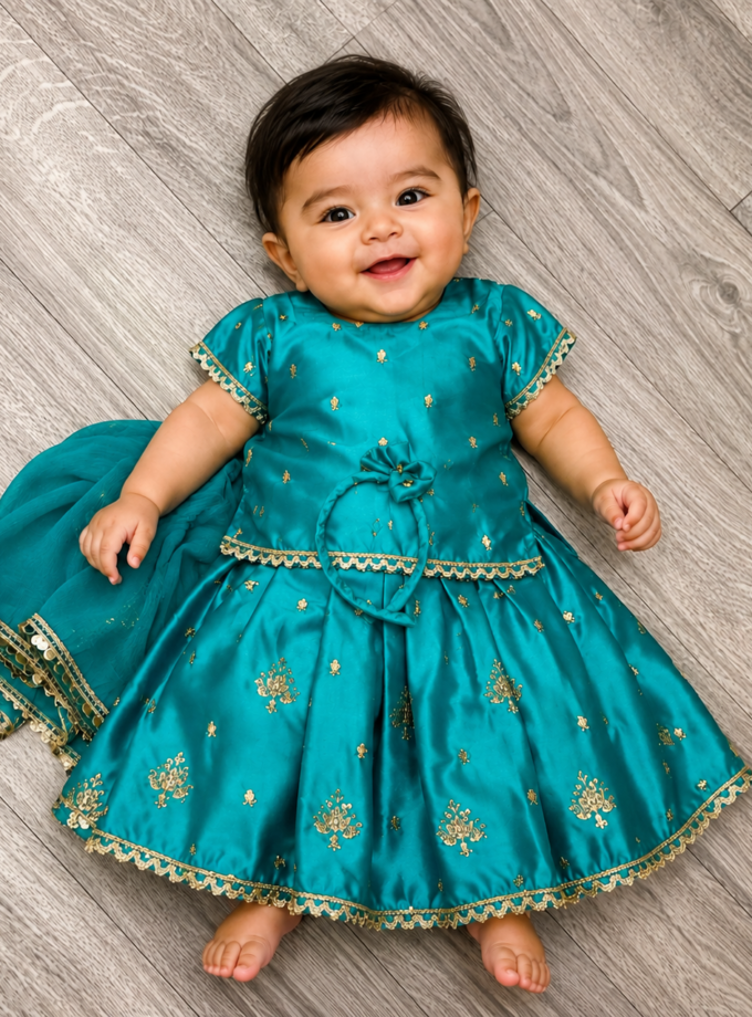 Baby lehenga turquoise maat 74/80 110/116 en 122