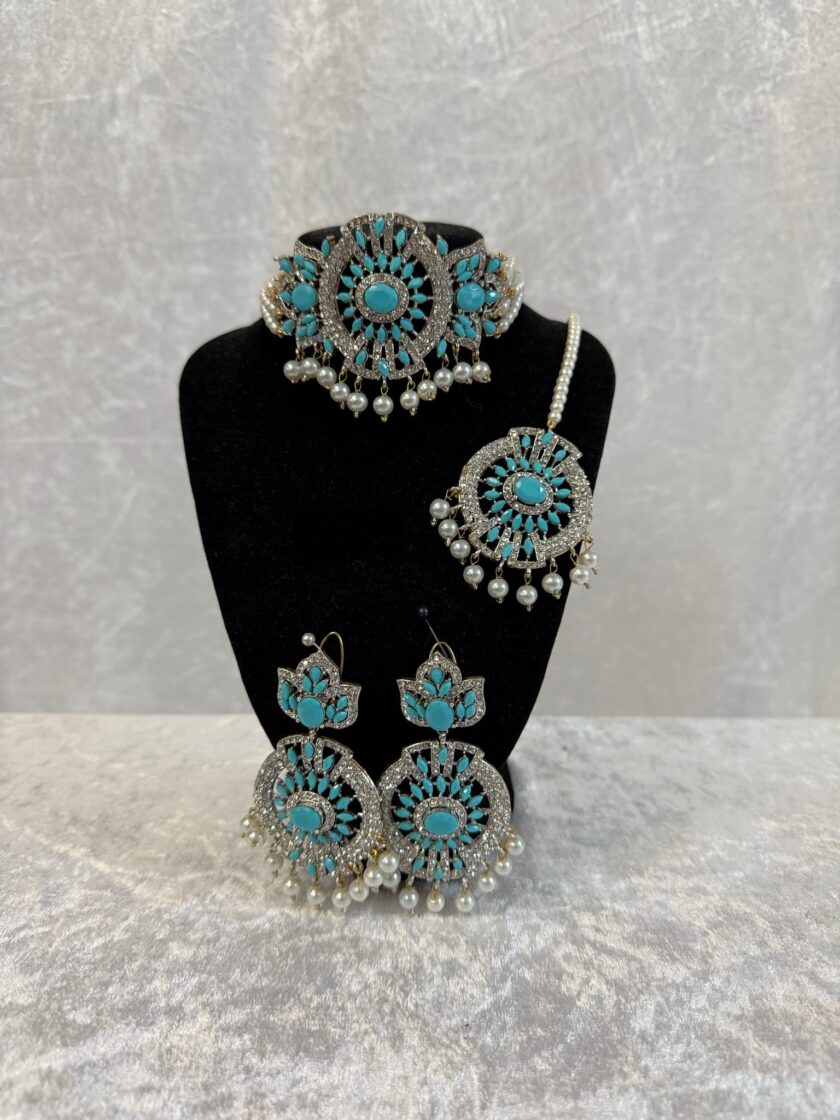 Sieradenset turquoise met zilver 01541