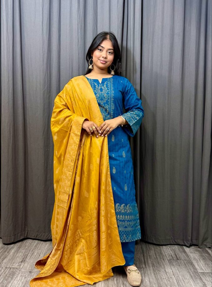 Saya jacquard print lawn suit 2037