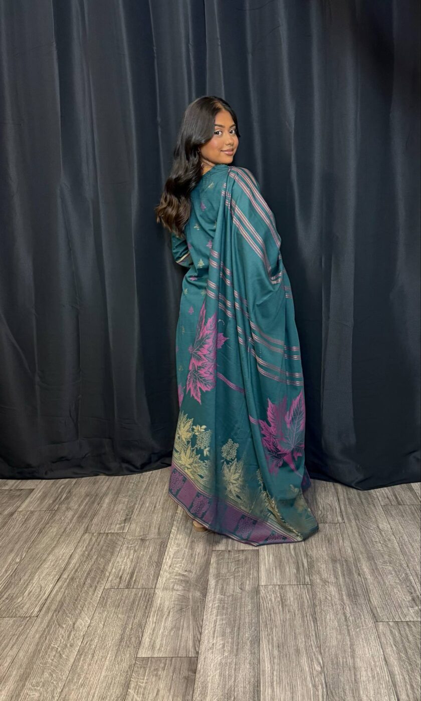 Jacquard print suit met gouden lace anraka stijl - Afbeelding 2