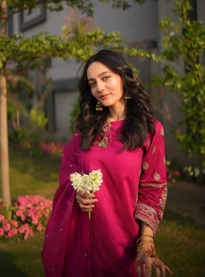 Shaposh katoenen fancy suit fuchsia - Small