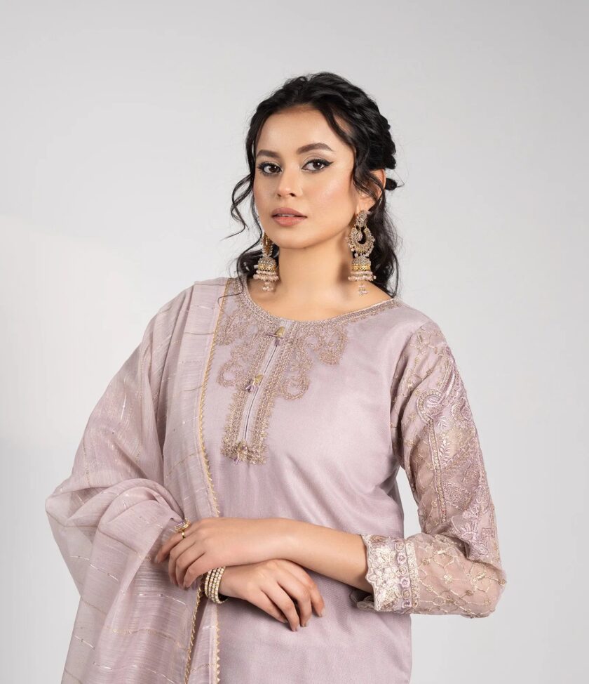 Shaposh organza suit lila