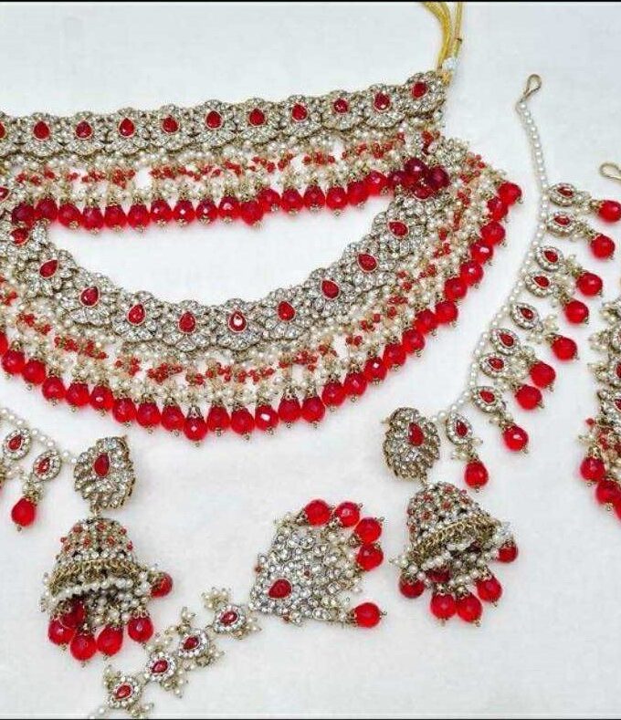 Bridal jewellery goud met rood