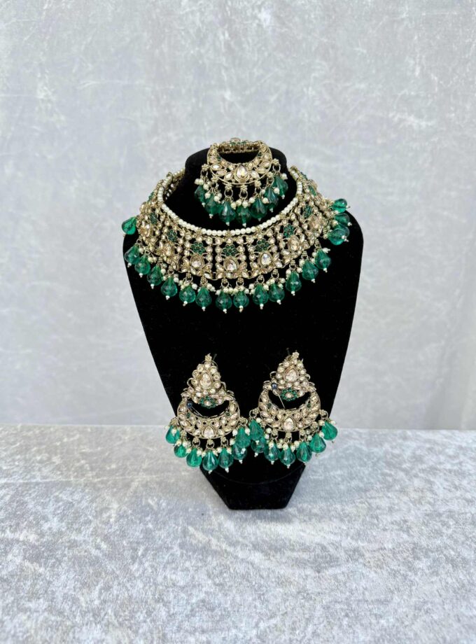 Sieradenset goud met groen 01746