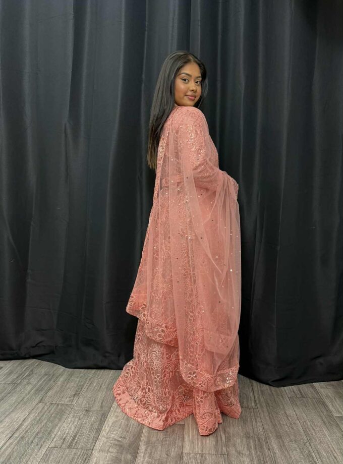 Fancy maxi peach met riem