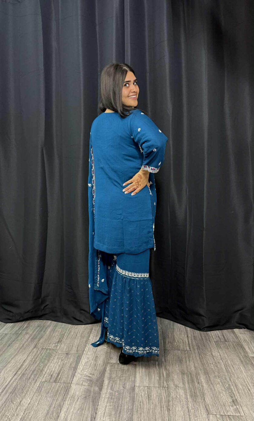 Agha Noor 3 piece gharara zink - Afbeelding 2